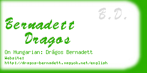 bernadett dragos business card